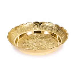 Zap Impex Indian Brass Decorative Plate Pot Pourri Plate Puja Plate (Prayer Plate) Diameter 7.6 cm Height 1.3 cm