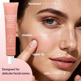Crema Depilatoria Facial Mujeres Dolor Impecable Cara Labios Superiores Barbilla Fórmula Suave Pieles Sensibles Unidad