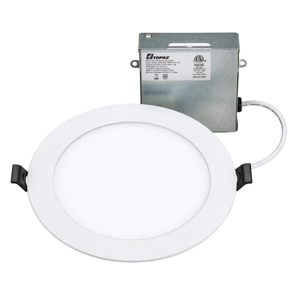 Topaz 6" CCT Selectable, LED Slim Fit Recessed Downlight, 12W White