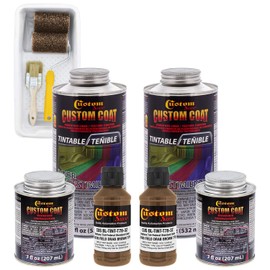 Custom Coat Federal Standard Color # 33105 Field Drab Brown T78 Urethane Roll-On, Brush-On or Spray-On Truck Bed Liner, 2 Quart Kit with Roller Applicator Kit - Textured Car Auto Protective Coating
