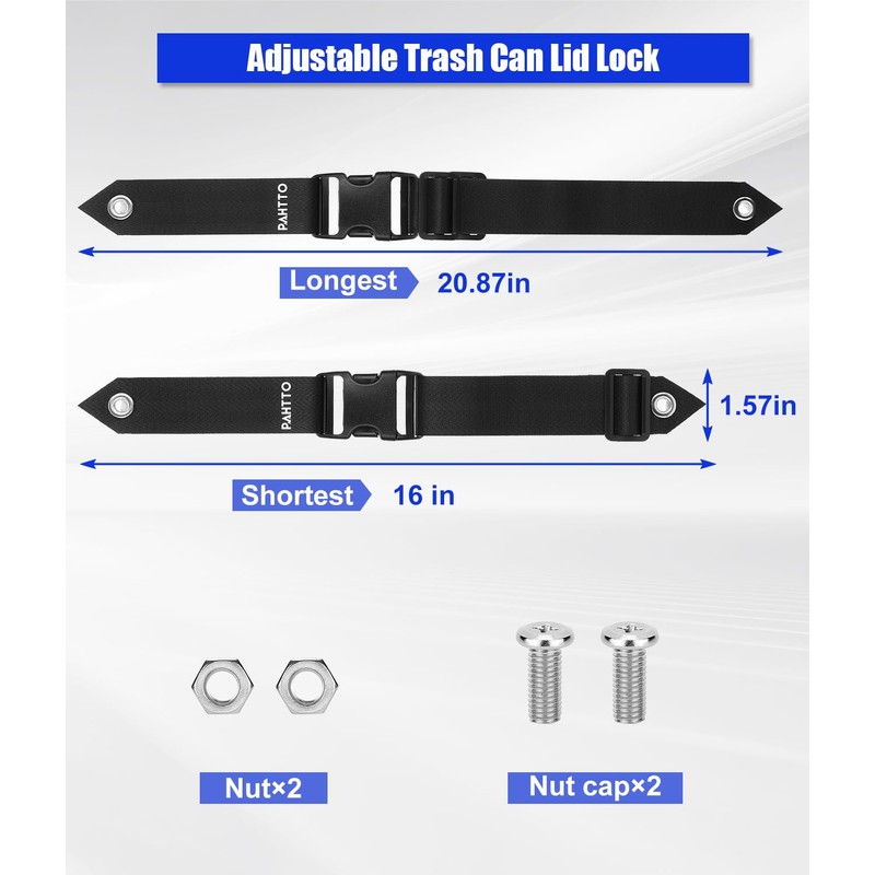 PAHTTO Trash Can Locks for Animals, Universal Garbage Can Lock,