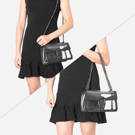 Joryin Clear Bag for Women Stadium Approved Clear Purse Shoulder Bag Crossbody Bag Fashion Small Handbag Clutch Bag Transparent Bag Black