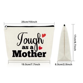 Mother Birthday Gifts from Daughter Makeup Bag Strong Mom Gifts New Mom Gifts for Women Cosmetic Bag Valentines Day Gifts for Mother Funny Mothers Day Christmas Gifts for Mom
