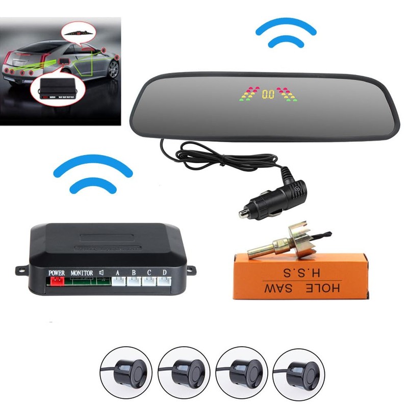 Wireless Car Reverse Radar Sensor Kit RiloerDC 12V Wireless Car