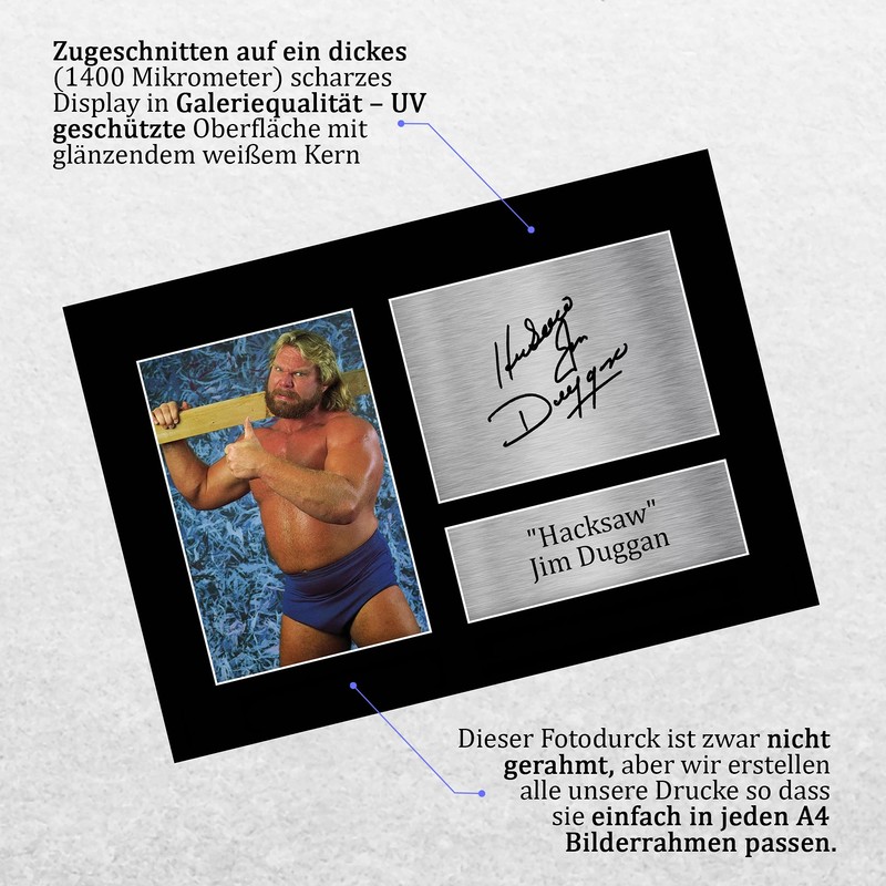 HWC Trading A4 Hacksaw Jim Duggan Gifts Printed Autograph For