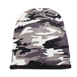 WHITE FANG CA294 Men's Knit Hat, Camouflage, Fleece-Lined, Autumn/Winter, Cold Protection, Men's (02: Green)