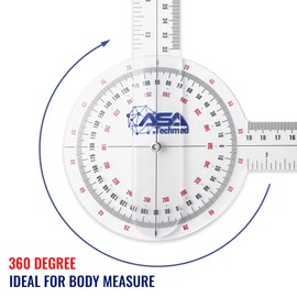 ASA TECHMED ASA TECHMED 6 Pcs 360 12, 8 and 6 Inch Medical Spinal Goniometer Angle Protractor Angle Ruler