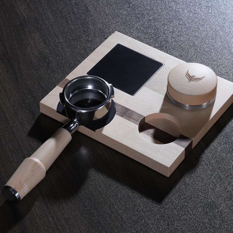 KNODOS Espresso Distribution Tool 58mm Maple Coffee Distributor Adjustable Depth