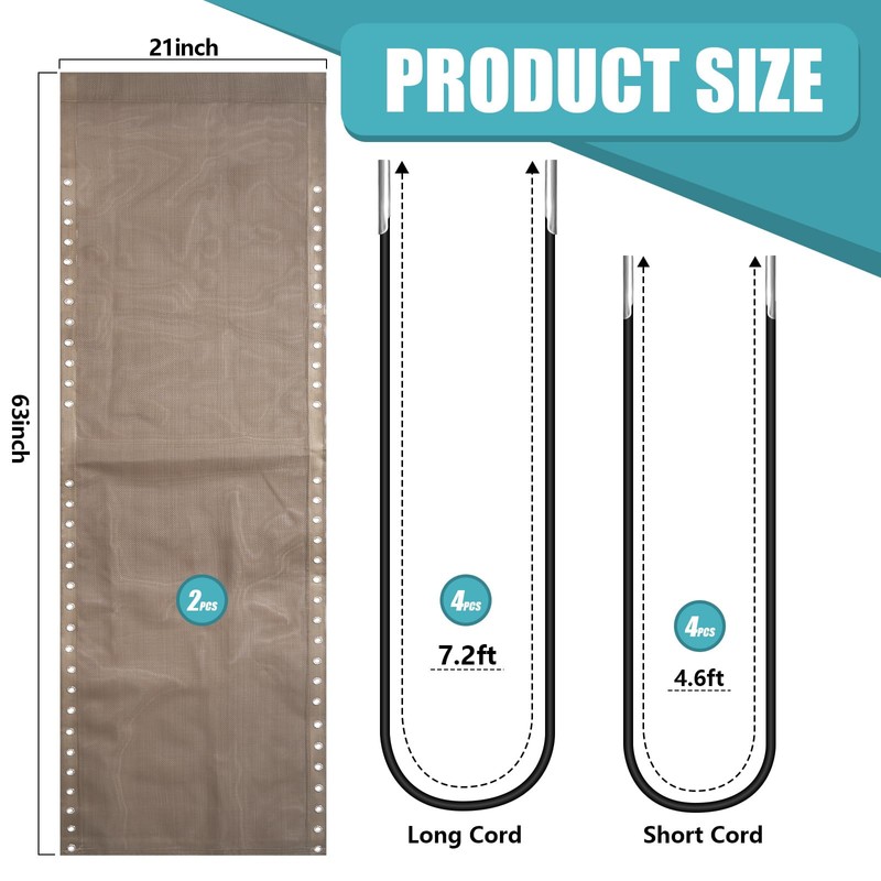 Queekay 2 Pcs Gravity Chair Replacement Fabric with 8 Bungee