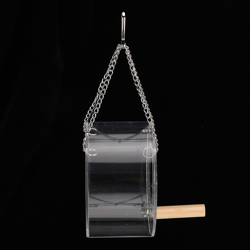 Acrylic Bird Feeder Box AntiScatter Hanging Feeding Box Outdoors Transparent