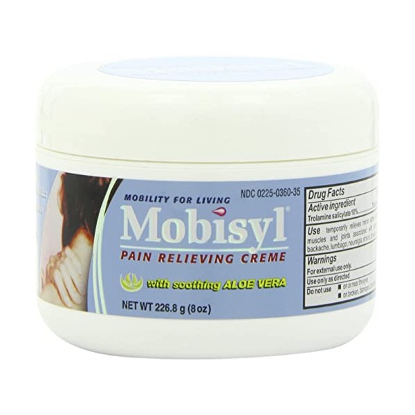 Mobisyl Pain Relieving Creme with Soothing Aloe Vera, 8 Ounce (Pack of 3)