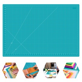 AMASEWART 24"x36" Self Healing Cutting Mat, Sewing Mat for Crafts, Double Sided 5-Ply Table Cutting Board for Fabric Quilting Leather Modeling Hobby Project, Turquoise