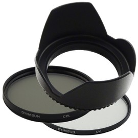 DynaSun 82mm Slim Circular Polarising Filter Set with Lens Protector, Ultra Violet Filter, Crown Shaped Tulip Flower Lens Hood