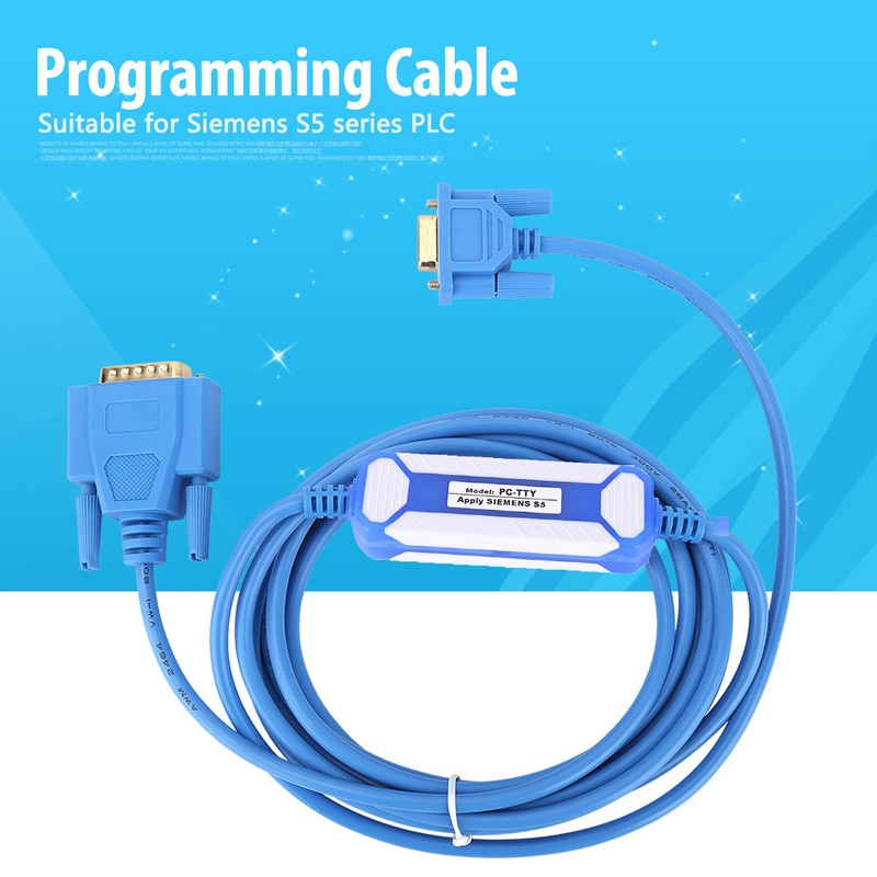 Blue PC TTY PVC Programming Cable For Siemens S5 Series