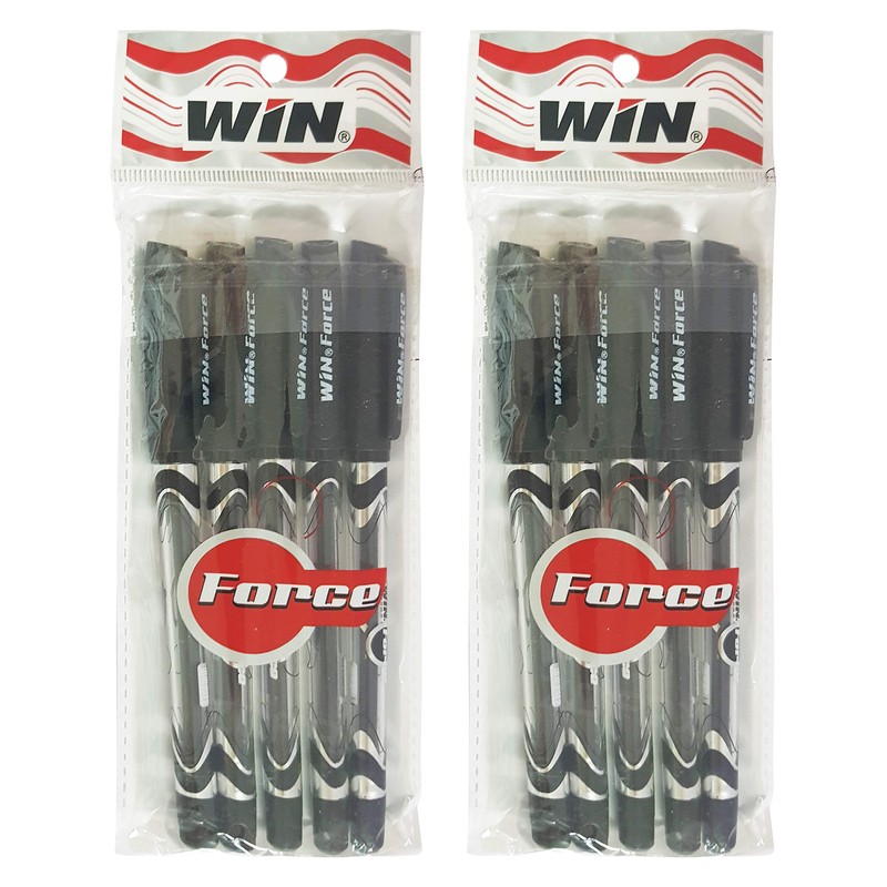 WIN 10 x 0.7mm Tip Ball Pens Force Smooth Biros