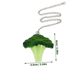 OATIPHO Broccoli Pendant Necklace Realistic Vegetable Jewelry for Women Statement Drop Necklace for Daily Wear and Special Events Lightweight and Skin-friendly Design