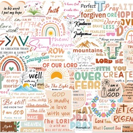 Christian Bible Stickers, 50PCS Pink Boho Scripture Art for Women and Teens