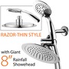 AquaSpa Razor High-Fashion 8 Inch Slimline Design 3-way Rainfall Combo