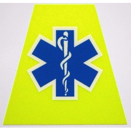Reflective Fluorescent Yellow EMS Star of Life Fire Helmet Tetrahedron Tet