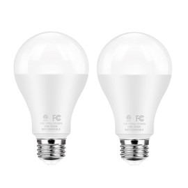 QQLXST Super Bright A21 LED Light Bulbs, 150 Watt 200 Watt Equivalent, Soft White 3000K, High Lumen 2600lm, E26 Base, Non-Dimmable, 19W Energy Saving Bright LED Bulbs for Home & Office, 2-Pack