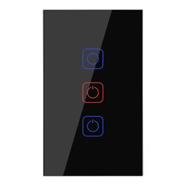 Tecnolite Connect - Apagador Inteligente Táctil WiFi 3 Circuitos, Sin Cable Neutro, Compatible con App móvil, Alexa, Google y Siri, Interruptor Inteligente