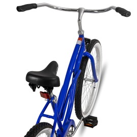 HH HILAND Beach Cruiser Bike for Adults, 26 inch Step-Through Frame Womens Bicycle, Single Speed City Bike Commuter Bicycle for Women, Rear Coaster Brakes, Black Blue Red