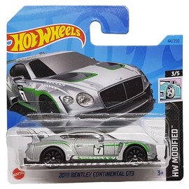 Hot Wheels - 2018 Bentley Continental GT3 - HW Modified 3/5 - HKL45 - Short Card - Silver Grey Metallic - Mattel 2023