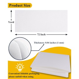 White Felt Fabric 72" X 36"(1 Yard) Large Felt Sheets Stiff Craft Felt by The Yard for DIY Crafts Letter Coaster Flower Ornament Sewing Party Decoration Christmas Supplies Nonwoven (White)