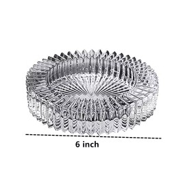 BEST PRODUCT Large Round Glass Ashtray For Adult Big Smoke Ashtray for Home Restaurant 6 inch