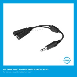 Hobbsflyer.com Bose A20 Aviation Headset Dual GA Twin Plug to U174 Helicopter Adapter - NEW