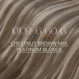 Easyouth U Tip Human Hair Extensions Brown Balayage 18Inch Nail Tip Hair Extensions Chestnut Brown Ombre Platinum Blonde Extension Keratine Humain Natural-Looking Ktip Hair Extension 1G/S 50G