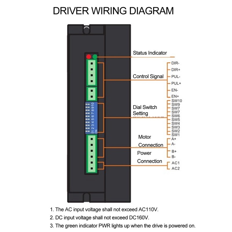 Digital Stepper Motor Driver 2 Phase 16 Subdivisions 16 Currents