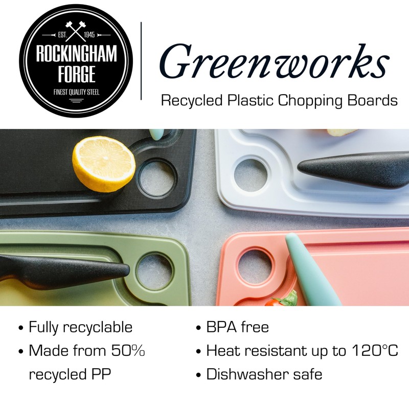 Greenworks Recycled Plastic Chopping Board, 30 x 25 cm, Pink