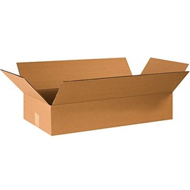 PARTNERS BRAND 24x12x4 Flat Corrugated Boxes, Flat, 24L x 12W x 4H, Pack of 25 | Shipping, Packaging, Moving, Storage Box for Home or Business, Strong Wholesale Bulk Boxes