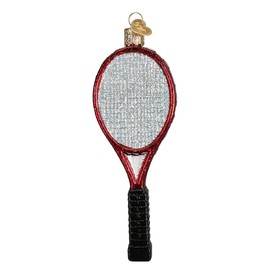 Old World Christmas Ornaments Red Tennis Racquet Glass Blown Ornaments for Christmas Tree