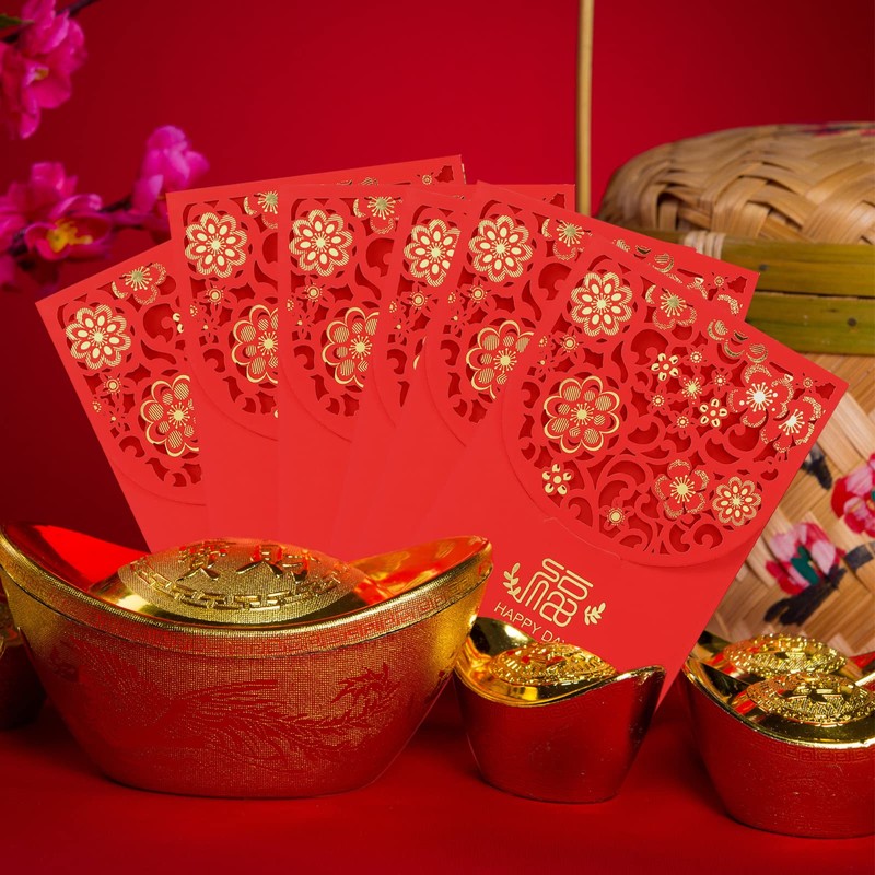 50 Pieces Chinese New Year Red Envelopes Hong bao 2023