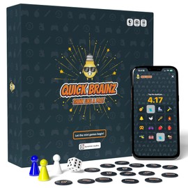 Quick Brainz - Board Game with App - Mini Games & Challenges - The Fast Thinking and Interactive Family Game - Easy Setup and Play for 3-6 Players