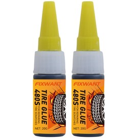 FIXWANT 480S Black Auto Tire Repair Glue Sealer Super Caulk Car Rubber Outer Tire Wall Cracks Lateral Fix 2 Pack 20 Gram