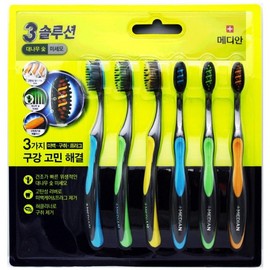Median Triple Solution Toothbrush-Fine Bristle 6 units - 3 functions 5ea
