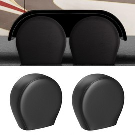 MOONET PVC Thickening Leather Tire Wheel Covers 4 Pack- Tough Tire Wheel Protector for Truck,SUV,Motorhome,Camper,Trailer,RV - Universal Fits Tire Diameters 24-26 inches,Black