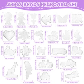 23PCS Fuse Beads Kit, 5mm Animal Pegboard Set with Templates & Accessories