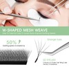 Natuhana Eyelash Extensions, 0.07 D Curl, 9 mm Volume, W-Shaped,