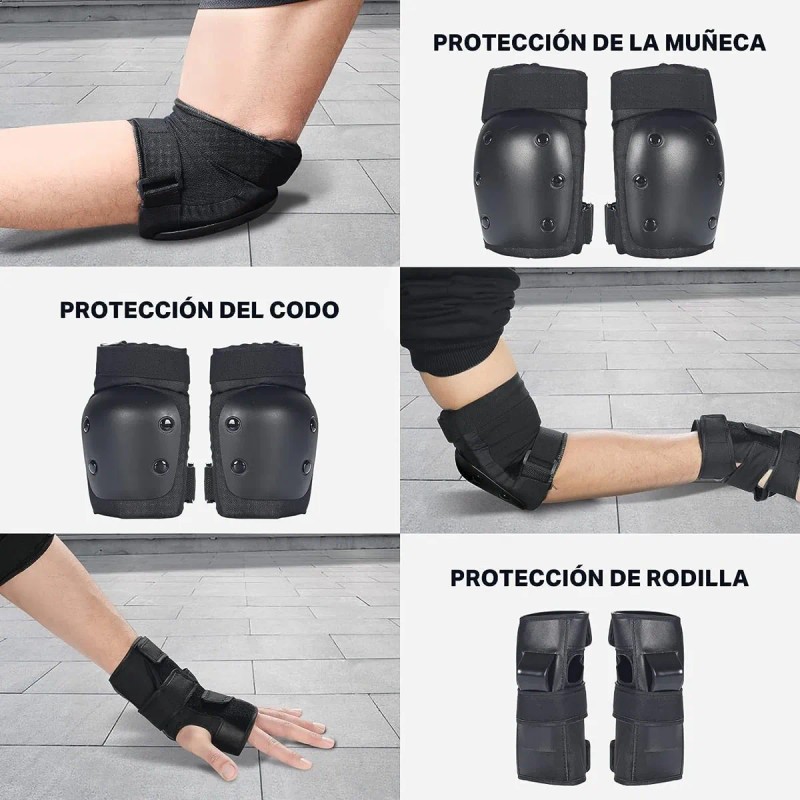 Coderas Rodilleras Protección Patinaje Muñeca Ajustable,7pcs