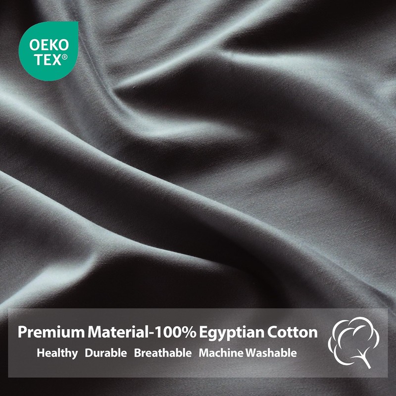100% Cotton Classic Pillow Protectors with Invisible Zipper (Standard, 20"x26",