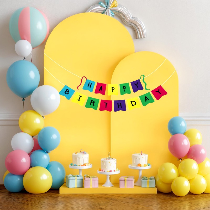 Yellow Arch Backdrop Covers - 7.2FT, 6FT Spandex Fitted Wedding