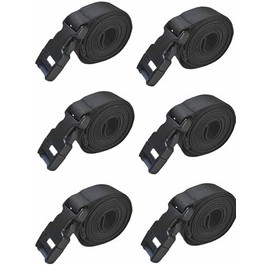 TsdL-one 6 Pack Boat Cover Tie Down Straps with Quick Release Buckles - 1 Inch x 8.17 Ft Heavy Duty Durable Adjustable Nylon Strap for Trailers, Watercraft, RV & Furniture Covers-Black