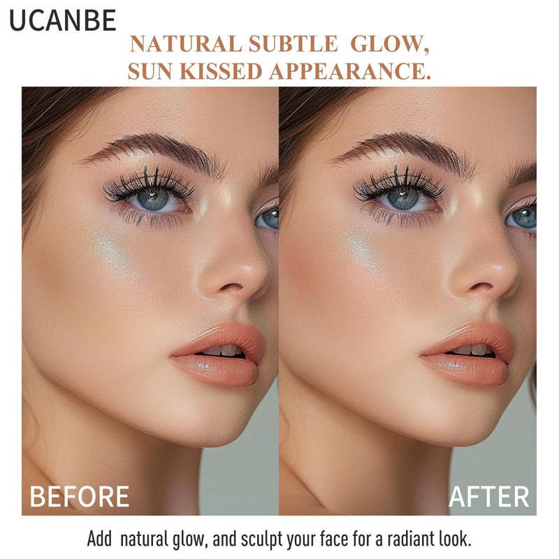 UCANBE Glow Bronzer, Long-Lasting Baked Shimmer Bronzing Powder - 02