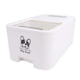 Brabtod 10Lbs Dog Food Storage Container,Pet Food Container with Rolling Wheels & Sliding Lid,BPA Free Plastic Storage Bin For Dog Food Kibble with Measuaring Cups-Rodent proof