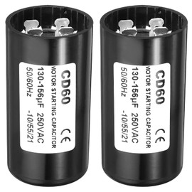 PATIKIL Motor Start Capacitor, 2 Pack 130-156uF/Mfd 250VAC 50/60Hz CD60 Run Capacitor Motor Starting Capacitor for Electric Motor Starts Running