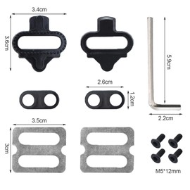 Bike Bicycle Shoe Plate Set, SPD Cleats, Cleats, Shoe Plates, SPD Cleats Compatible with SPD SM-SH51, Pedal Plates Bicycle Accessories Set, Suitable for Indoor and Outdoor Cycling